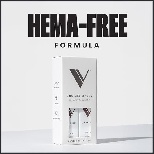 V Beauty Pure Black and White Liner Gel Polish - 2-Pack Precision Nail Art Gel Polish (0.2 Fl Oz Each) Avelisse