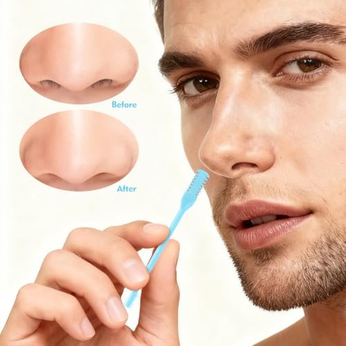 ZASZO 5-Pack 2-in-1 Nasal Hair Cutter – Double-Sided Nose Hair Trimmer with 360° Rotating Head & Soft Cleaning Brush for Men & Women (Blue) - görsel 8