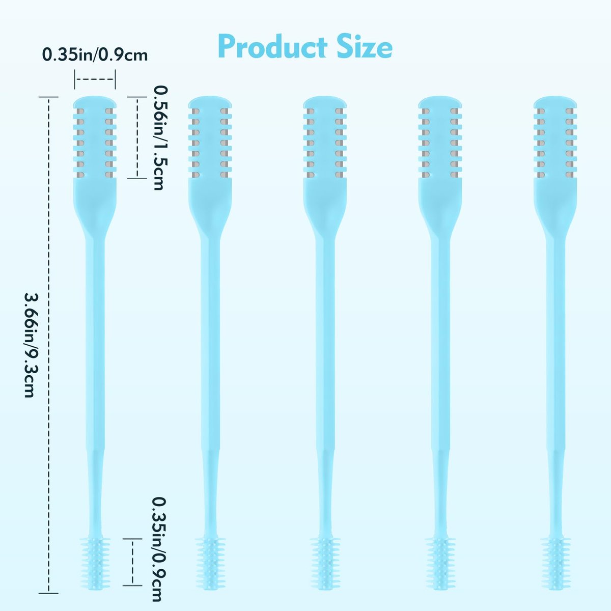 ZASZO 5-Pack 2-in-1 Nasal Hair Cutter – Double-Sided Nose Hair Trimmer with 360° Rotating Head & Soft Cleaning Brush for Men & Women (Blue) - görsel 9