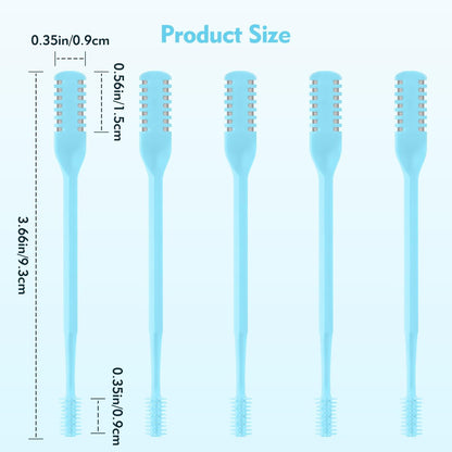 ZASZO 5-Pack 2-in-1 Nasal Hair Cutter – Double-Sided Nose Hair Trimmer with 360° Rotating Head & Soft Cleaning Brush for Men & Women (Blue)