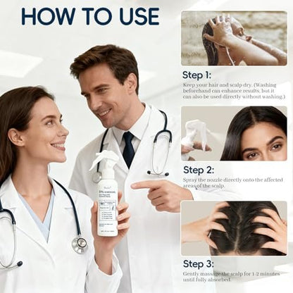 5% Minoxidil for Men and Women - Hair & Beard Growth Treatment with Biotin & Rosemary - Extra Strength Hair Loss Serum, 4 oz