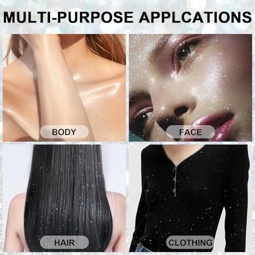 Silver Glitter Spray - Holographic Hair & Body Glitter for Raves, Festivals & Crafts Avelisse