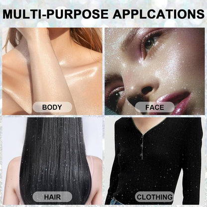 Silver Glitter Spray - Holographic Hair & Body Glitter for Raves, Festivals & Crafts Avelisse