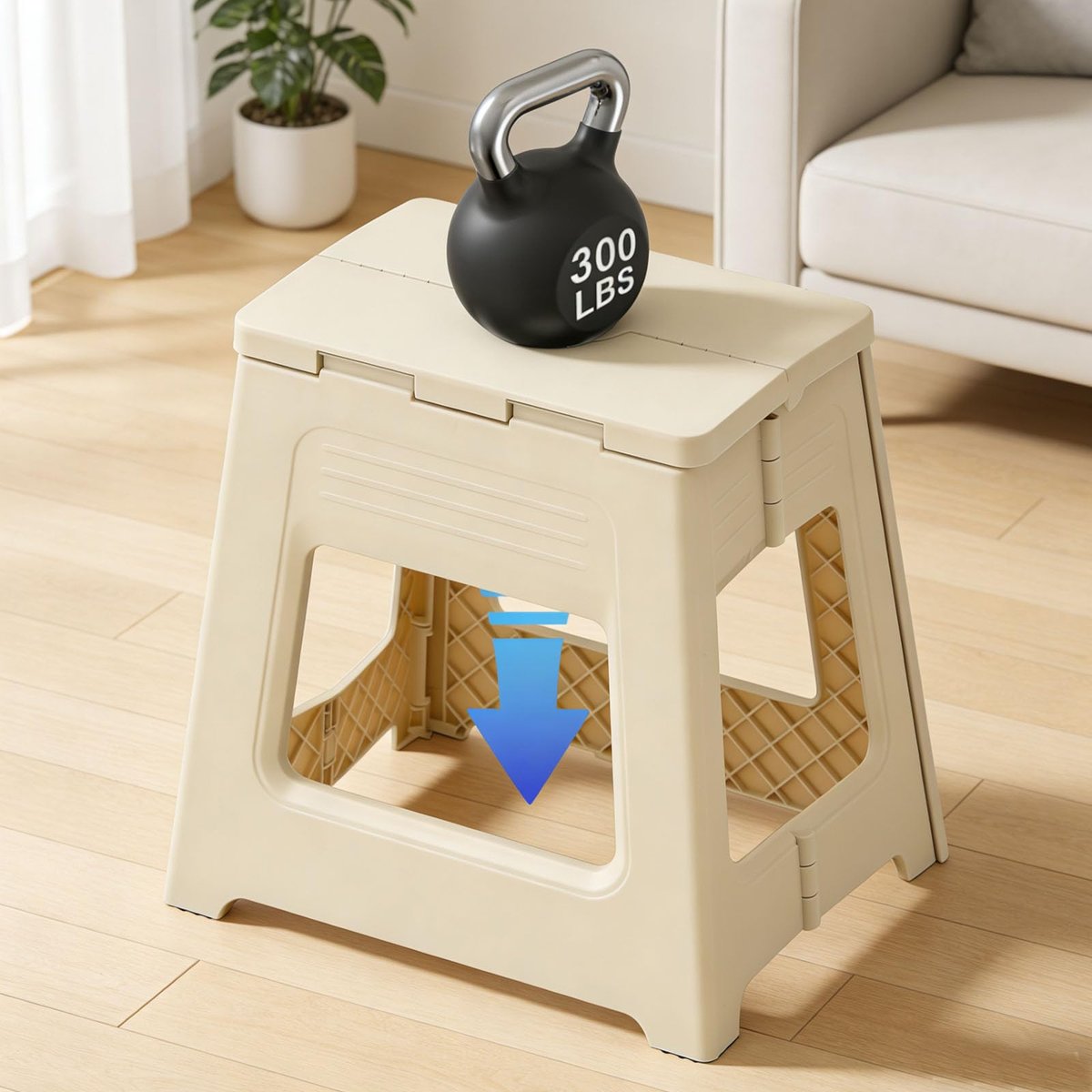 Glooyoderr Foldable Shower Stool for Shaving Legs – Anti-Slip Plastic Foot Rest, 11.9" High, Compact Folding Bench for Bathroom & Travel Avelisse