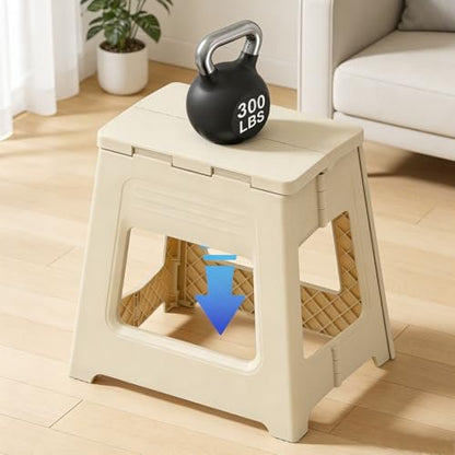 Glooyoderr Foldable Shower Stool for Shaving Legs – Anti-Slip Plastic Foot Rest, 11.9" High, Compact Folding Bench for Bathroom & Travel Avelisse