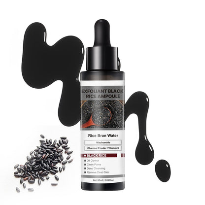 IREV Black Rice Peeling Ampoule – Daily Soft Exfoliating Face Scrub with Charcoal & Rice Extract, Gentle Blackhead Remover & Dead Skin Cells Exfoliator, Lightweight Peel Shot for Smooth Skin, 2.11 Fl Oz