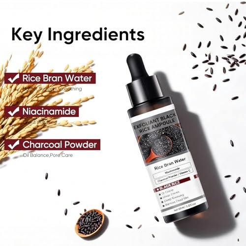 IREV Black Rice Peeling Ampoule – Daily Soft Exfoliating Face Scrub with Charcoal & Rice Extract, Gentle Blackhead Remover & Dead Skin Cells Exfoliator, Lightweight Peel Shot for Smooth Skin, 2.11 Fl Oz - görsel 8