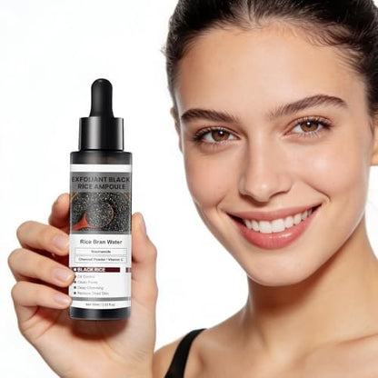 IREV Black Rice Peeling Ampoule – Daily Soft Exfoliating Face Scrub with Charcoal & Rice Extract, Gentle Blackhead Remover & Dead Skin Cells Exfoliator, Lightweight Peel Shot for Smooth Skin, 2.11 Fl Oz