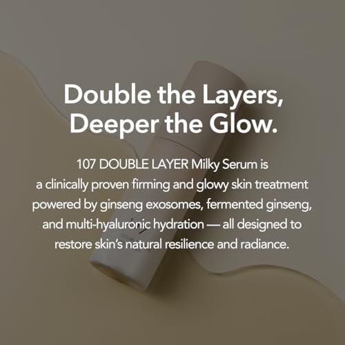 107 Double Layer Milky Serum 50ml / 1.69 fl. oz – Ginseng Exosomes, 7-Year Aged Vinegar, 9-Type Hyaluronic Acid for Radiant, Supple Skin Avelisse