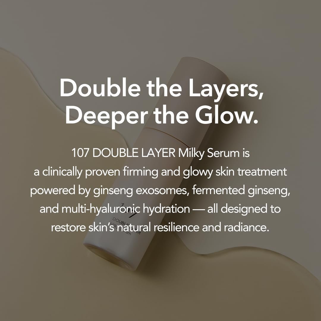 107 Double Layer Milky Serum 50ml / 1.69 fl. oz – Ginseng Exosomes, 7-Year Aged Vinegar, 9-Type Hyaluronic Acid for Radiant, Supple Skin Avelisse