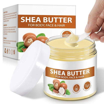 ZIXAOK Organic Raw Shea Butter, 100% Pure & Unrefined - Intense Moisture for Dry Skin, Hair & Lips, Natural DIY Body Butter Base, Rich in Vitamins A, E, F, 7.8 oz Avelisse