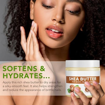 ZIXAOK Organic Raw Shea Butter, 100% Pure & Unrefined - Intense Moisture for Dry Skin, Hair & Lips, Natural DIY Body Butter Base, Rich in Vitamins A, E, F, 7.8 oz Avelisse