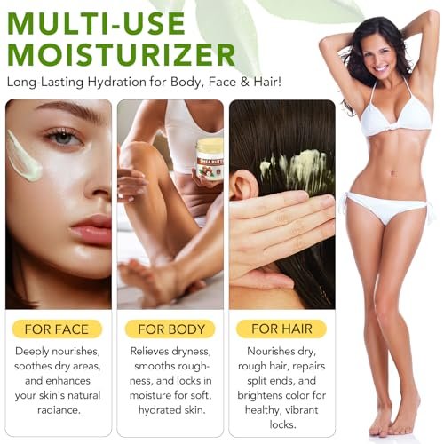 ZIXAOK Organic Raw Shea Butter, 100% Pure & Unrefined - Intense Moisture for Dry Skin, Hair & Lips, Natural DIY Body Butter Base, Rich in Vitamins A, E, F, 7.8 oz Avelisse