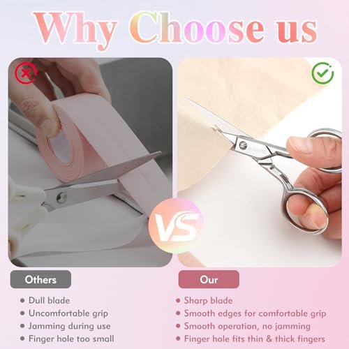 ZASZO 3.8 Inch Silver Eyebrow Scissors - Stainless Steel Small Scissors for Personal Care, Professional Grooming for Eyebrows, Mustache & Beard Hair Trimming - görsel 12