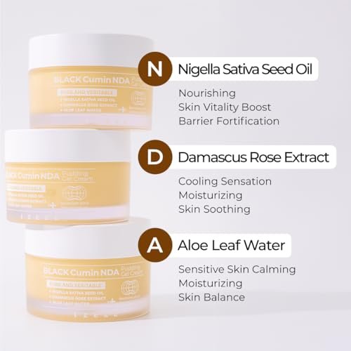 IZEZE Black Cumin NDA Pudding Gel Cream - Mattifying Moisturizer, Lightweight Face Gel, Oil Control & Absorbing, Korean Face Moisturizer with Thymoquinone, 1.69 fl.oz - görsel 10