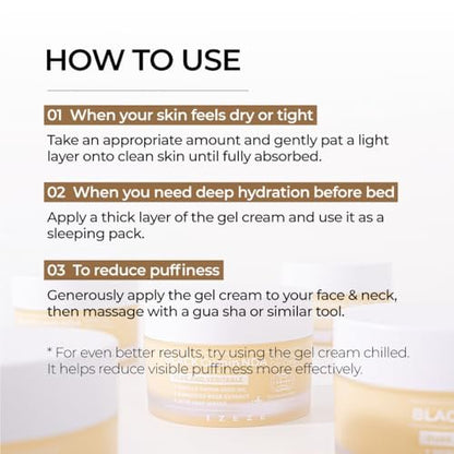 IZEZE Black Cumin NDA Pudding Gel Cream - Mattifying Moisturizer, Lightweight Face Gel, Oil Control & Absorbing, Korean Face Moisturizer with Thymoquinone, 1.69 fl.oz
