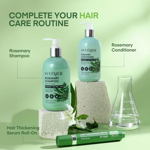 Svvimer Hair Growth Serum Roll On - Rosemary & Batana Oil, Biotin Thickening Scalp Serum for Thinning Hair - for Women and Men, 2 Pack (15ml Each) Avelisse