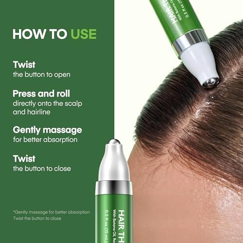 Svvimer Hair Growth Serum Roll On - Rosemary & Batana Oil, Biotin Thickening Scalp Serum for Thinning Hair - for Women and Men, 2 Pack (15ml Each) Avelisse