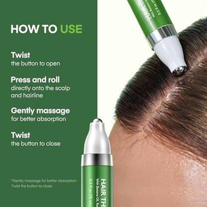 Svvimer Hair Growth Serum Roll On - Rosemary & Batana Oil, Biotin Thickening Scalp Serum for Thinning Hair - for Women and Men, 2 Pack (15ml Each) Avelisse
