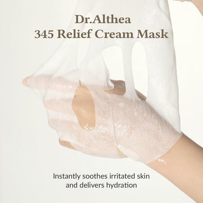 Dr.Althea 345 Relief Cream Mask | Daily Soothing Recovery & Blemish Care with Niacinamide & Tea Tree Leaf Water | Hydrating Face Mask for Sensitive Skin | Vegan Korean Skincare (Pack of 4) Avelisse