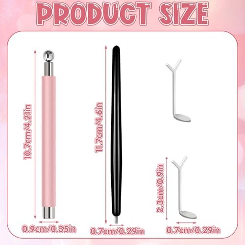 4Pcs Professional Cat Eye Magnet for Nails Kit with Heart Shaper Tool | 3-in-1 Nail Art Pen for Stunning French, Wide & Heart Designs | Black Bead-Attracting Pen for Home & Salon Use - görsel 4