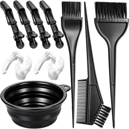 Borogo 12-Piece Professional Salon Hair Coloring Dyeing Kit - Hair Bleach Kit with Dye Brush, Color Bowl, and Hair Clips