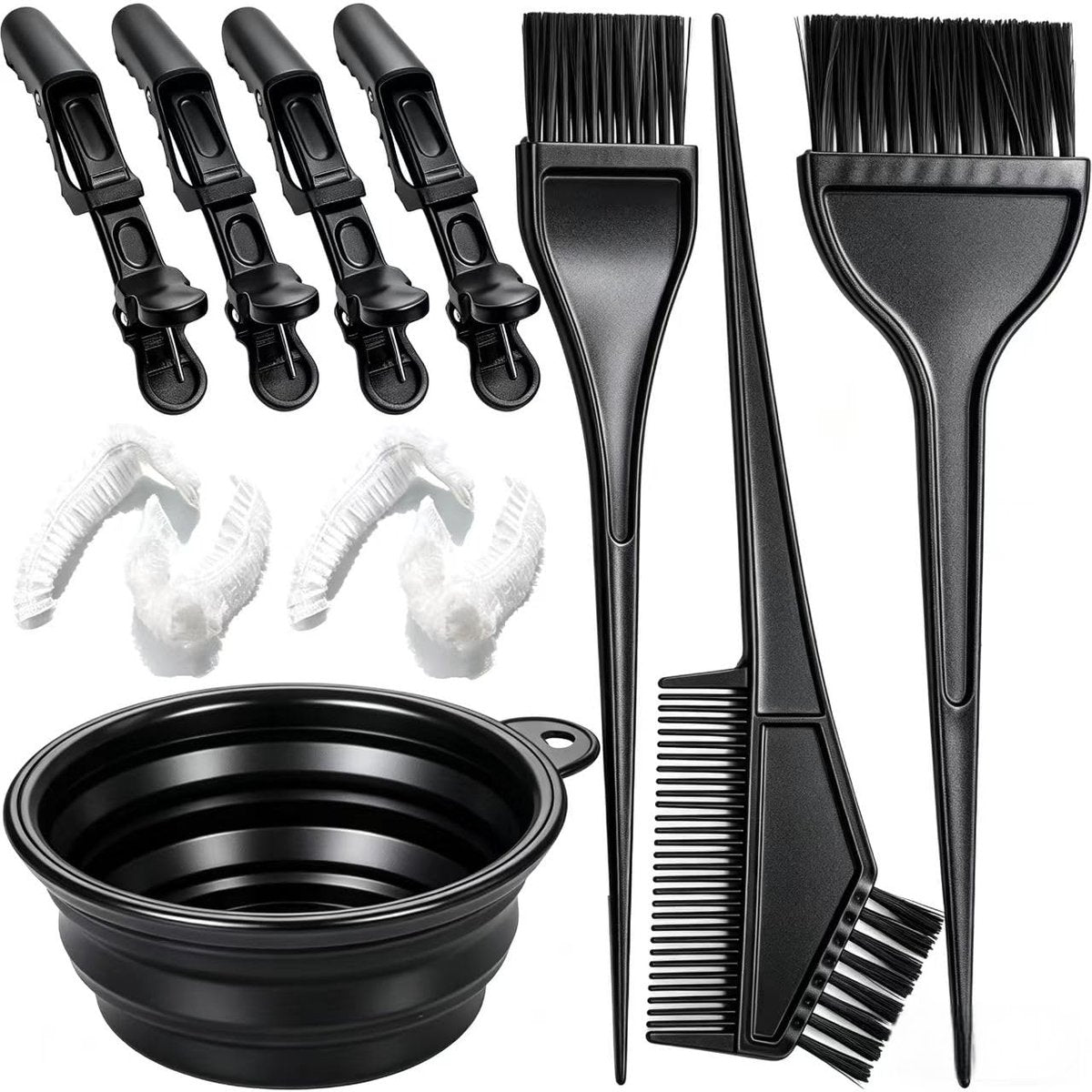Borogo 12-Piece Professional Salon Hair Coloring Dyeing Kit - Hair Bleach Kit with Dye Brush, Color Bowl, and Hair Clips - görsel 2