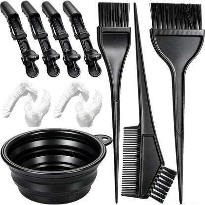Borogo 12-Piece Professional Salon Hair Coloring Dyeing Kit - Hair Bleach Kit with Dye Brush, Color Bowl, and Hair Clips