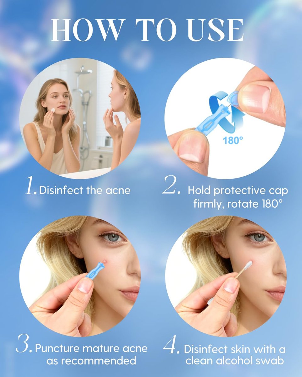 DTTIYXI Pimple Needle 50PCS – Sterile Acne Needle Kit for Blackhead & Blemish Removal, Disposable Extraction Tools for Clear Skin (Home & Salon Use) - görsel 11
