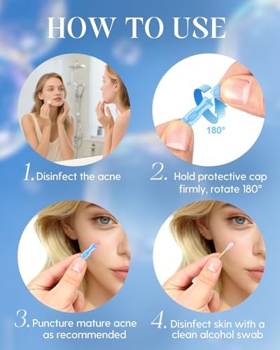 DTTIYXI Pimple Needle 50PCS – Sterile Acne Needle Kit for Blackhead & Blemish Removal, Disposable Extraction Tools for Clear Skin (Home & Salon Use)