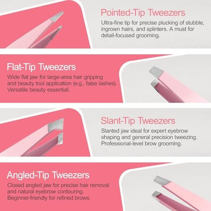 17-in-1 Eyebrow Kit with Tweezers, Scissors, Trimmer, and Brow Brushes - Professional Grooming Set for Women
