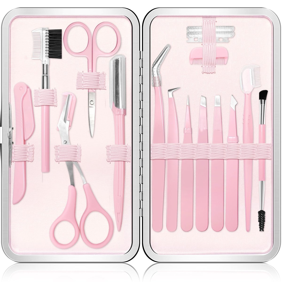 17-in-1 Eyebrow Kit with Tweezers, Scissors, Trimmer, and Brow Brushes - Professional Grooming Set for Women - görsel 1