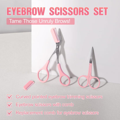 17-in-1 Eyebrow Kit with Tweezers, Scissors, Trimmer, and Brow Brushes - Professional Grooming Set for Women