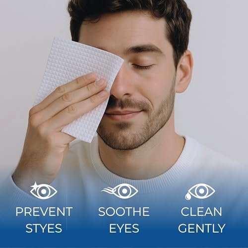 NOVEHA 60-Pack Stye Relief Eyelid & Lash Wipes with Tea Tree Oil, Hyaluronic Acid, Aloe Vera, Chamomile & Green Tea – Gently Soothes, Hydrates & Refreshes for Dry, Itchy Eyes & Blepharitis – Hypoallergenic Biodegradable Wipes Avelisse