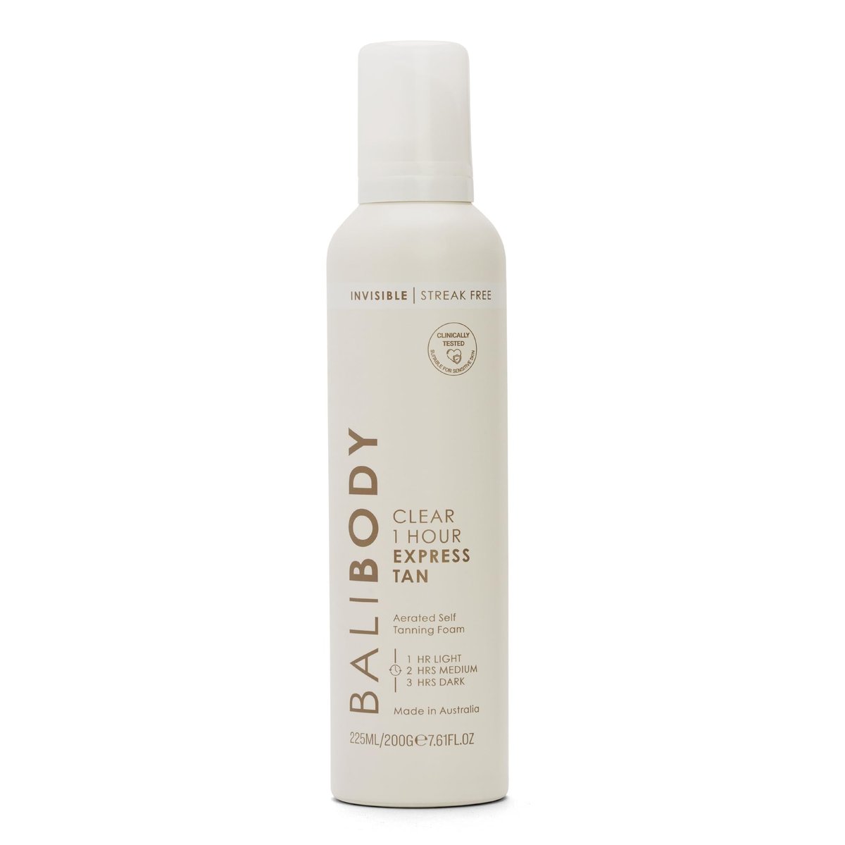 BALI BODY Clear 1 Hour Express Self Tanner – Fast-Acting, Weightless Self Tanner for Natural Bronze – No-Transfer, Hydrating Quick Tan Mousse for Smooth, Radiant Skin Avelisse