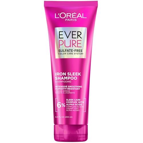 L'Oreal Paris EverPure Sulfate Free Iron Sleek Smoothing Shampoo, Frizz Control & Humidity-Resistant with Alpha-Acids, 6.8 Fl Oz - görsel 2