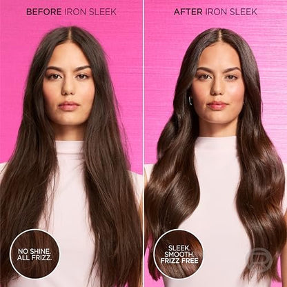 L'Oreal Paris EverPure Sulfate Free Iron Sleek Smoothing Shampoo and Conditioner Set - Frizz Control & Humidity-Resistant Formula with Alpha-Acids, 6.8 Fl Oz Each