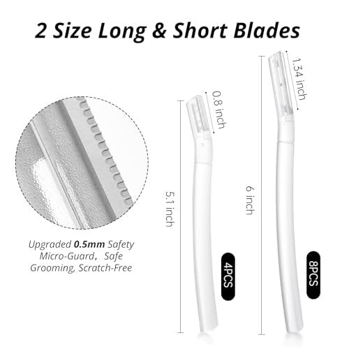 Mistfree Dermaplane Razor for Women Face – 10-Pack Eyebrow Razors with Storage Case, Professional Dermaplaning Tool for Peach Fuzz Removal, Eyebrow Shaping, Smooth Skin & Gentle Exfoliation - görsel 8