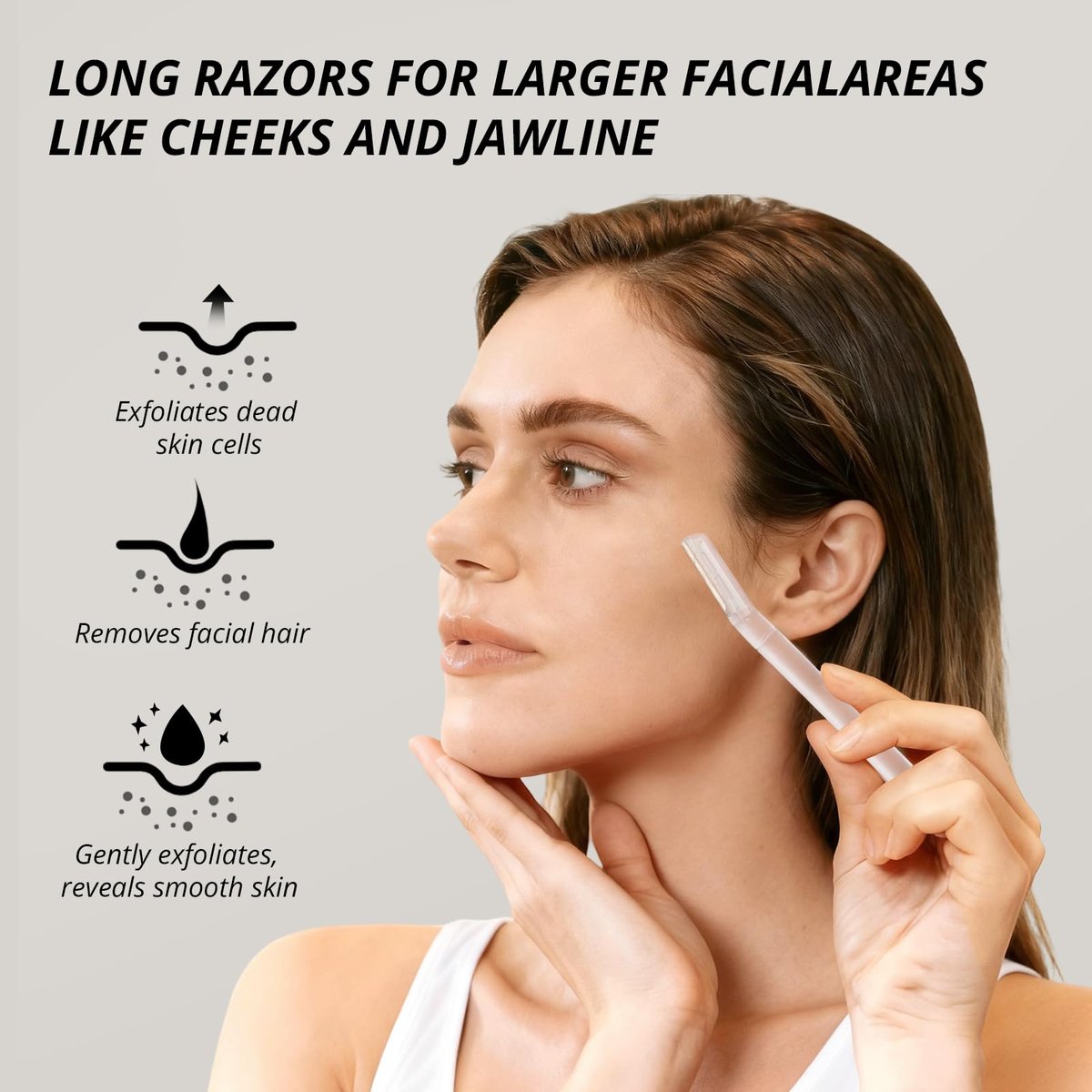 Mistfree Dermaplane Razor for Women Face – 10-Pack Eyebrow Razors with Storage Case, Professional Dermaplaning Tool for Peach Fuzz Removal, Eyebrow Shaping, Smooth Skin & Gentle Exfoliation - görsel 13
