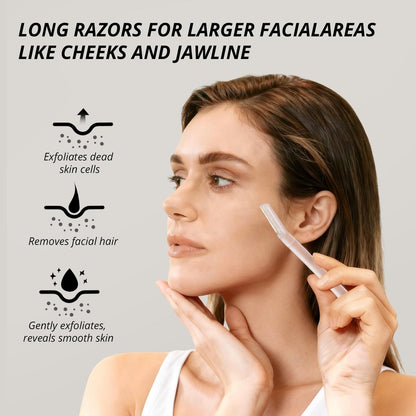Mistfree Dermaplane Razor for Women Face – 10-Pack Eyebrow Razors with Storage Case, Professional Dermaplaning Tool for Peach Fuzz Removal, Eyebrow Shaping, Smooth Skin & Gentle Exfoliation