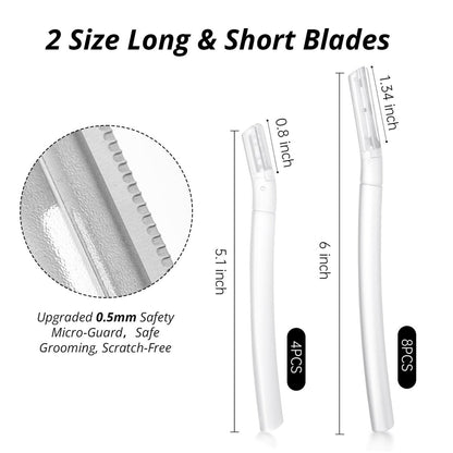 Mistfree Dermaplane Razor for Women Face – 10-Pack Eyebrow Razors with Storage Case, Professional Dermaplaning Tool for Peach Fuzz Removal, Eyebrow Shaping, Smooth Skin & Gentle Exfoliation