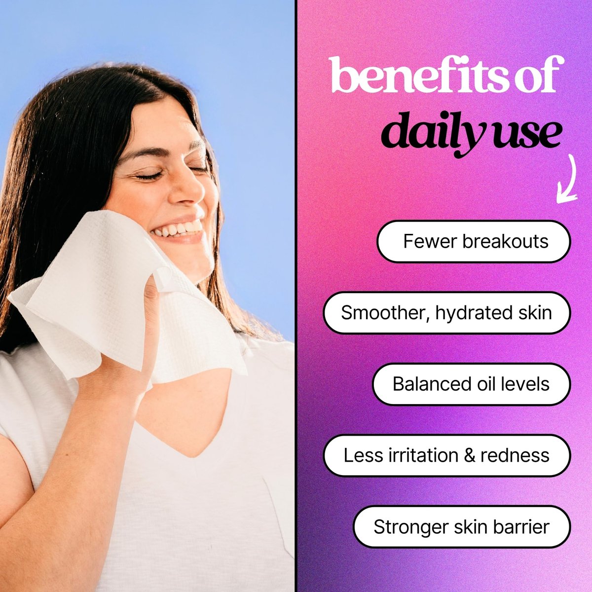 pureskin Daily Clean Facial Towels – 100% Biodegradable Pure Cotton Disposable Face Towels, Ultra Soft, Clinician Recommended, All Skin Types, 50 Count Avelisse