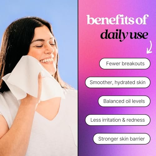 pureskin Daily Clean Facial Towels – 100% Biodegradable Pure Cotton Disposable Face Towels, Ultra Soft, Clinician Recommended, All Skin Types, 50 Count Avelisse