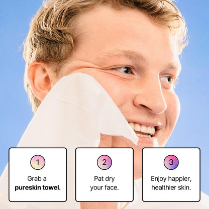 pureskin Daily Clean Facial Towels – 100% Biodegradable Pure Cotton Disposable Face Towels, Ultra Soft, Clinician Recommended, All Skin Types, 50 Count Avelisse