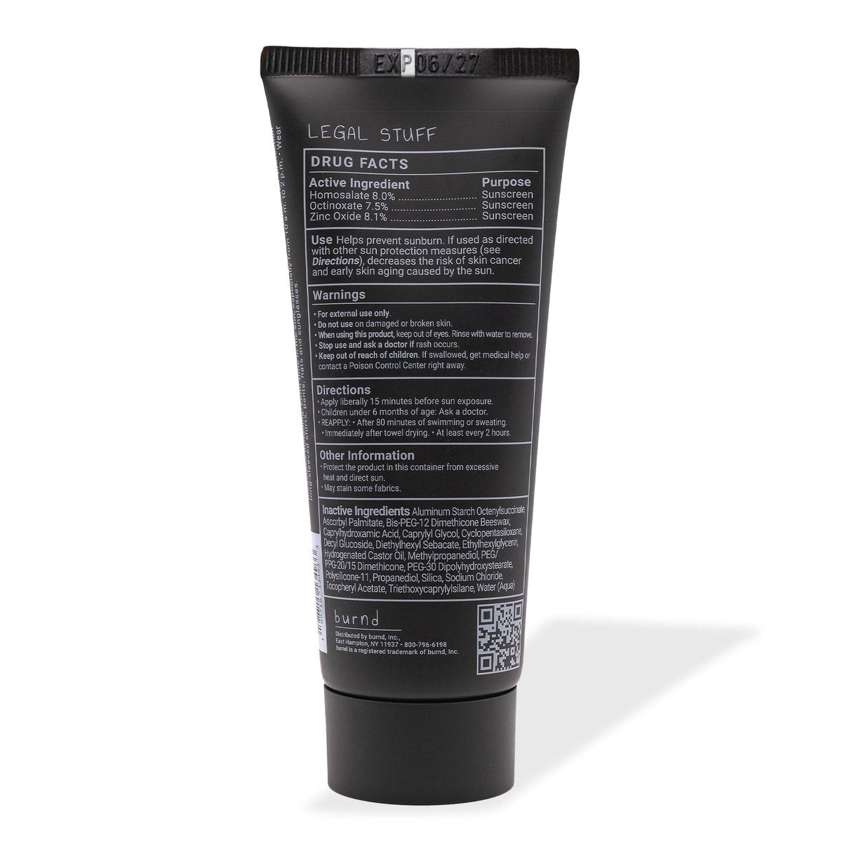 burnd SPF41 Broad Spectrum Sunscreen, Dries Clear & Invisible Finish, Transparent Zinc Oxide, Water Resistant 80 Minutes, Fragrance Free, 3.4 fl oz Avelisse