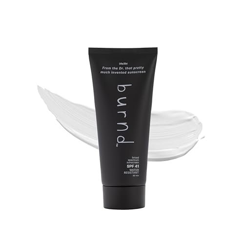 burnd SPF41 Broad Spectrum Sunscreen, Dries Clear & Invisible Finish, Transparent Zinc Oxide, Water Resistant 80 Minutes, Fragrance Free, 3.4 fl oz Avelisse