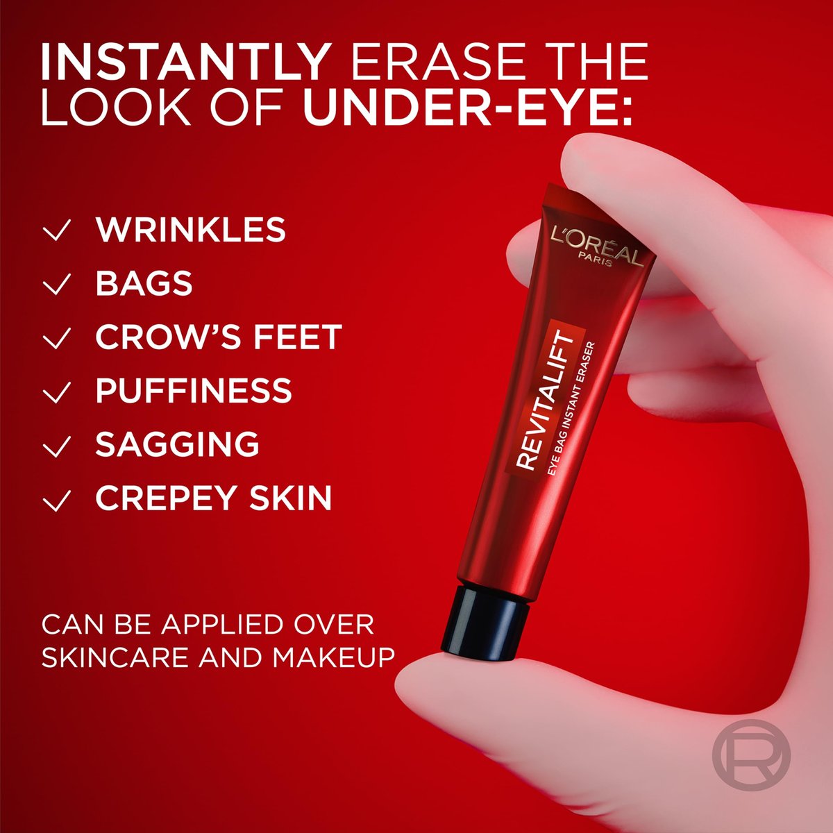 L'Oreal Paris Revitalift Triple Power Eye Bag Instant Eraser - Firming Eye Tightener Treatment, 0.5 oz with Sample Avelisse