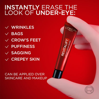L'Oreal Paris Revitalift Triple Power Eye Bag Instant Eraser - Firming Eye Tightener Treatment, 0.5 oz with Sample Avelisse
