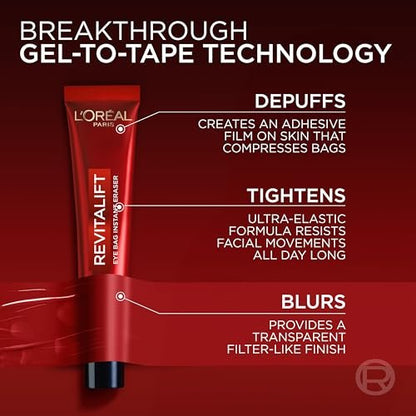 L'Oreal Paris Revitalift Triple Power Eye Bag Instant Eraser - Firming Eye Tightener Treatment, 0.5 oz with Sample Avelisse