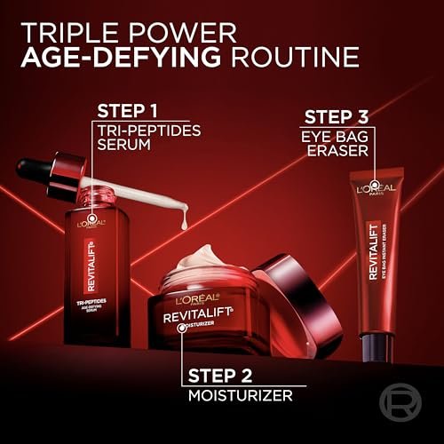 L'Oreal Paris Revitalift Triple Power Eye Bag Instant Eraser - Firming Eye Tightener Treatment, 0.5 oz with Sample Avelisse